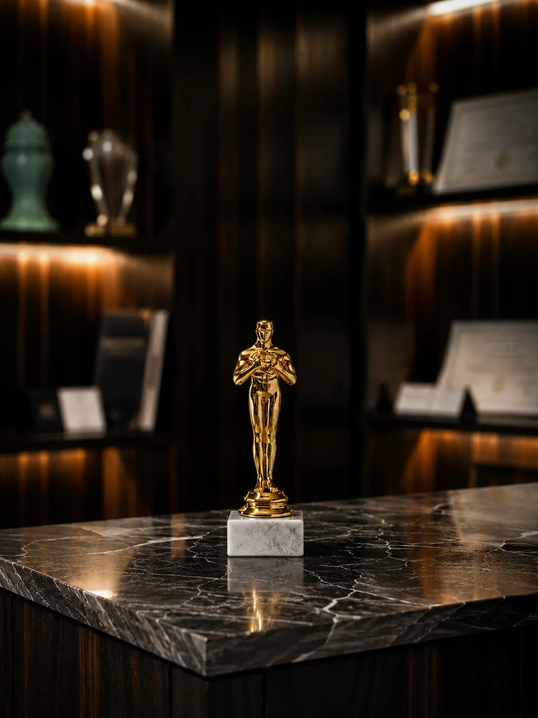 Statuetă Tip Oscar / Siluetă Aurie — Brisz Print